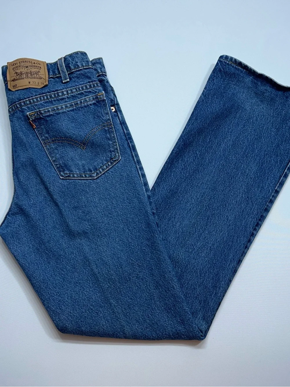 Vintage Levi’s Orange Tab Jeans Mens Size 33x34 517 Bootcut 90s Made in USA